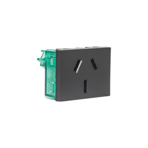 Toma con polo a tierra 20A gris